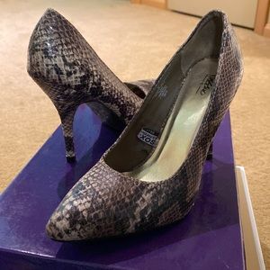 Mission Faux Snake Skin Heels